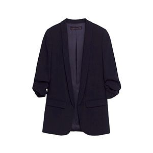 ZARA Crepe Scrunch Sleeve Blazer